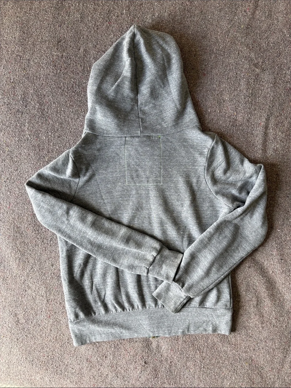 Aviator Nation Grey Zip-Up Hoodie with Yellow, Orange, Red and Blue Stripes (XS) - Picture 8 of 10
